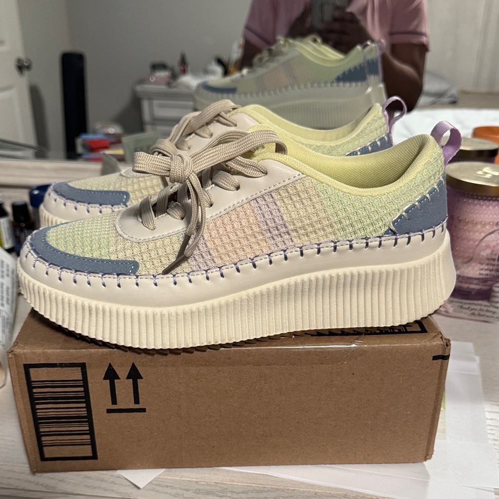 Nicole Miller Pastel Multi-Color Sneakers